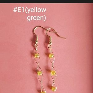 #E1(yellow green) earrings